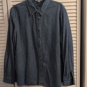 Foxcroft Denim Indigo Button-Up Shirt